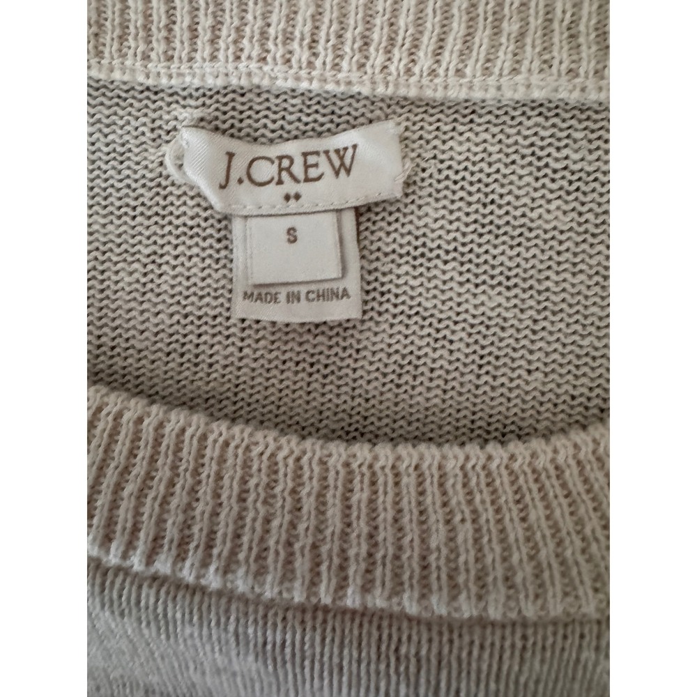 J.Crew Women's Linen Cotton Red Stripe Sweater Button Shoulder Size S - Picture 4 of 7